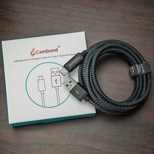 3/$15 USB Data Sync & Charging Cable Type-C Devices 6.6ft Braided Cable Grey NEW
